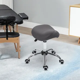 Homcom Rollhocker Kunstleder Grau