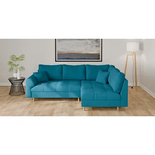 Home Affaire »CHARRE L-Form mit Ottomane, Maße B/T/H: 231/161/81 cm« feine Steppung, lose Rücken- und Zierkissen, auch in Cord und Bouclé,