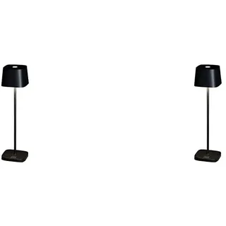 Konstsmide Akku-Tischleuchte Capri Mini schwarz | Indoor/Outdoor | 7829-750, 7 x 20 x 7 cm (Packung mit 2)