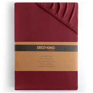 DecoKing Spannbettlaken Baumwolle-Jersey 200 x 220 cm Bordeaux