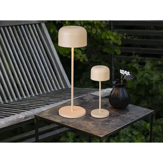 2er SET Akku Tischleuchten ohne Kabel, per USB aufladbar, Terrassenlampen Beige - Beige
