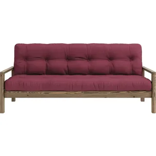 Karup Design Schlafsofa "KNOB" mit Futonmatratze, verschiedene Farben, FSC-zertifiziert, Kiefer, bordeaux