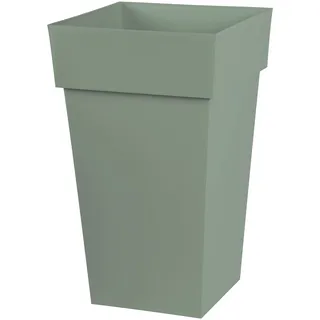 EDA - Blumentopf, quadratisch, hoch, Toskana, Volumen 62 l, 39 x 39 x 65 cm, Lorbeergrün