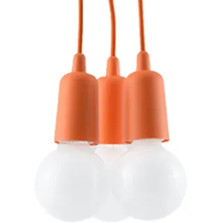 SOLLUX Pendelleuchte DIEGO Einzigartiges Design sinSchirm Minimalistische Beleuchtung LED Dreifachbirne Orange - Orange
