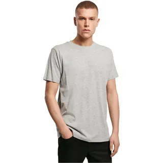 Build Your Brand Herren T-Shirt Round Neck, Männer Basic T-Shirt mit Rundhalsausschnit, Regular Fit, Baumwolle, Heather grey, S