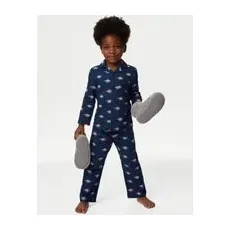 M&S Collection Pyjama 100% coton à motif dinosaure (du 1 au 8ans) - Navy, Navy - 2-3 Y