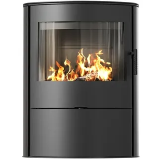 Kaminofen aus stahl KRATKI AB/S/2/ROLLO Ø 150 10 kW schwarz Verkleidung - Schwarz