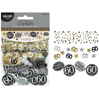 Amscan 360188 Konfetti 60 Sparkling Celebration, 34 g, Streudeko, Happy Birthday, Geburtstag, Tischdekoration