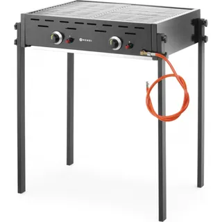 Hendi 148822, 11600 W, Grill, Gas, Drinnen, Draußen, 2 Zone(n), Piezo - Silber