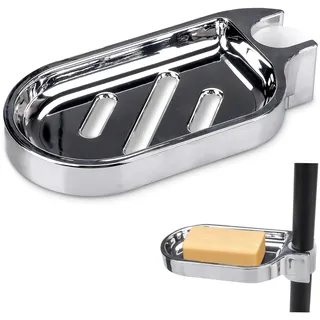 imposyu Seifenschale Seifenhalter für die Dusche Seife Halter | Dusche Seifenhalter für Duschstange 22mm, 24mm, 25 mm Seifenschale Kunststoff für Duschstange Dusche Seifenablage