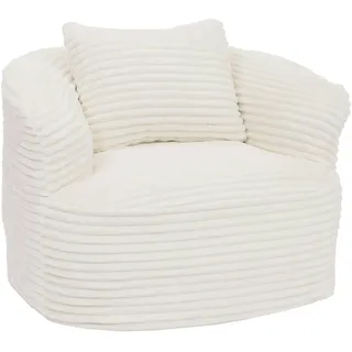 Mendler Sessel HWC-P18, Loungesessel Relaxsessel Polstersessel Cocktailsessel, Stoff/Textil Cord (370g/m2) ~ weiß