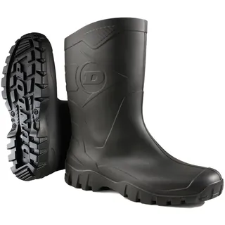 DUNLOP Dee Calf Gummistiefel – Halbhohe Regenstiefel für Damen & Herren – Wasserdicht, Leicht, Komfortabel – Schwarz – Größe 45
