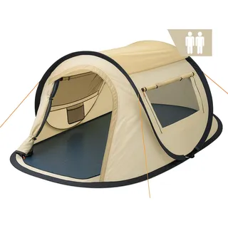 CampFeuer Zelt Quiki für 2 Personen, Creme / Beige, Wurfzelt Aufbau in 2 Sekunden, Wasserabweisend - Creme