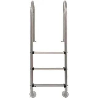 vidaXL Pool-Leiter 3 Stufen 120 cm Edelstahl 304 - Silber