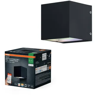 Osram SMART+ Matter Adjustable Beam LED Wandleuchte Schwarz, 8W, 320lm, RGB+TW 3000-6500K, WiFi, Alexa, IP44 Außen