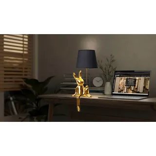 NÄVE Tischleuchte »Helge Hase« E14 1, Stk., Osterhase, Keramikfuß, Textilschirm schwarz, Ostern, Tischlampe, goldfarben