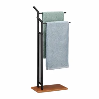 Relaxdays Handtuchständer 2-armig Schwarz