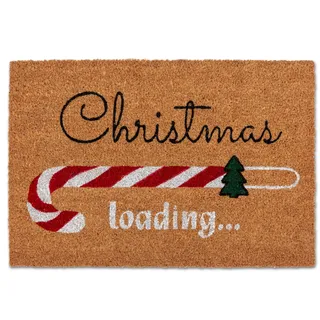 ASTRA Fußmatte "Kokosvelours Xmas loadin 40x60" rechteckig 1,4 mm Höhe Kokos, Natürliches Material, Zuckerstange, Weihnachten, beige