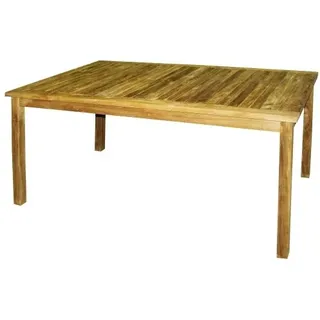 Lex Klassischer Premium Teak Tisch Gartentisch 150 x 80 x 75 cm Naturbelassen
