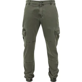 URBAN CLASSICS Washed Cargo Twill Hosen Grün 34