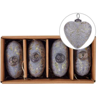 Beliani Weihnachtsbaumkugeln 13 cm Grau Feriable , Glas , 11x13x10 cm , Dekoration, Weihnachtsdekoration, Christbaumschmuck