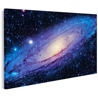 islandburner Bild auf Leinwand Galaxie im Sternenhimmel mit leuchtenden Farben und funkelnden Sternen Bilder Wandbilder Poster
