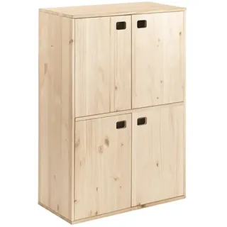 Astigarraga Massivholz-kiefernschrank Mit 4 Türen - Brown - One Size