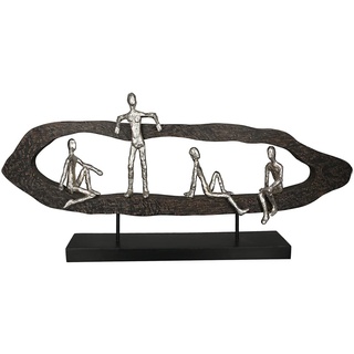 Casablanca by Gilde Deko Skulptur Hang Out Silber, Holz/Alu - Breite 75 cm