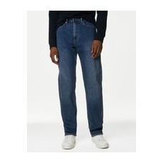 Mens M&S Collection Straight Fit Stretch Jeans - Medium Blue, Medium Blue - 48
