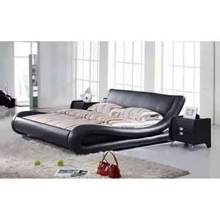 XXL Doppelbett Lederbett Bett Betten mit USB,Leder Polster Ehe Designer Neu 4761