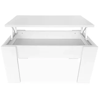 Somnia – Erhöhter Couchtisch, Wohn- oder Esszimmertisch, lackiert in der Farbe Polargrau, Maße: 90 cm (Breite) x 50 cm (Tiefe) x 46–57 cm (Höhe)