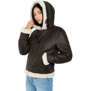 Schott Damen Jacke LCW1257H, Braun (Brown), 40 (L)