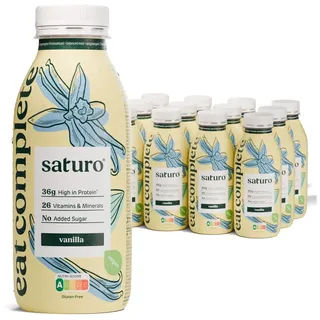 Saturo Trinknahrung Vegan Vanille | Astronautennahrung Mit Protein Trinkmahlzeit Nährstoffen 4800 ml