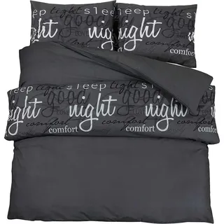 vidaXL Bettwäsche-Set Schwarz 240x220 cm Baumwolle - Schwarz