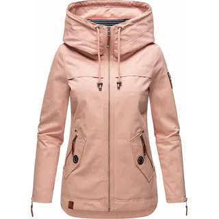 Navahoo Damen Jacke Frühling Herbst Übergangsjacke Print Parka Mantel Kapuze Wekoo Hellrosa Gr: 36 - S - Rosa