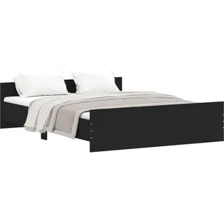 vidaXL Bettgestell mit Kopf- und Fußteil Schwarz 160x200 cm - Schwarz