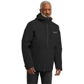 Jack Wolfskin Übergangs-Wanderjacke Icecape Down 3in1 (wasserdicht, winddicht, atmungsaktiv) schwarz Herren