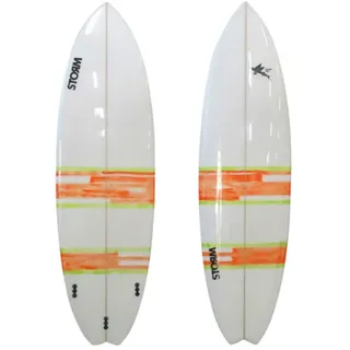 Storm Blade Flying Fish Swallow Tail D4 6 ́6 ́ ́ Surfbrett - White / Orange / Yellow - 198.1 cm