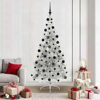 Hochwertigen Möbel Künstlicher vorbeleuchteter Weihnachtsbaum Silber 210 cm PET - 6366859 - Silber
