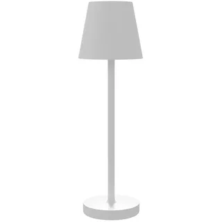 Homcom Tischlampe Aufladbare USB Tischleuchte mit 3 Lichtfarben für Wohnzimmer Weiß , Metall , LED integrated , 11.2x36.5x11.2 cm , Lampen & Leuchten, Innenbeleuchtung, Tischlampen