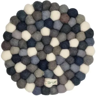 Grült Home Topfuntersetzer - Filz untersetzer für Tassen, Töpfe, Pfannen und Tassen handgefilzt in Nepal (Grau, Circle 20 cm)
