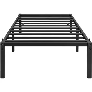 Yaheetech Bettrahmen 36cm H Metallbett mit Lattenrost, Bettgestell aus Metall, Modern Doppelbett Einzelbett Leichte Montage, Schwarz 90 x 200 cm