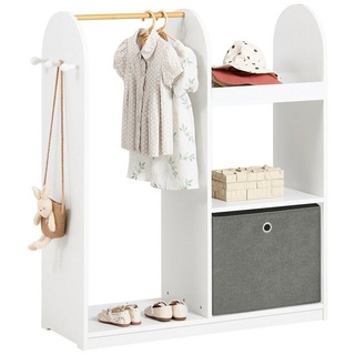 SoBuy KMB40-W Kindergarderobe mit 3 Haken Kleiderschrank Kinder Kinderregal mit Boxen Garderobe Kinder Kinderzimmer möbel Kleiderständer Regal Standgarderobe für Kinder BHT ca.: 97x108x35cm