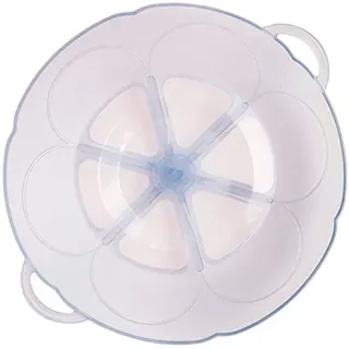 Kochblume - das Original vom Erfinder Armin Harecker | eisblau | Set mit Microfasertuch! Überkochschutz für Topfgrößen von Ø 14 bis 18 cm | S 22 cm