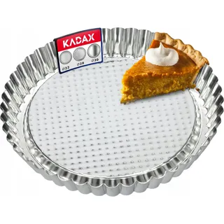 KADAX Tarteform "Prung", Tartelette Förmchen aus verzinkten und Antihaftschicht Blech, 22 cm, Silber