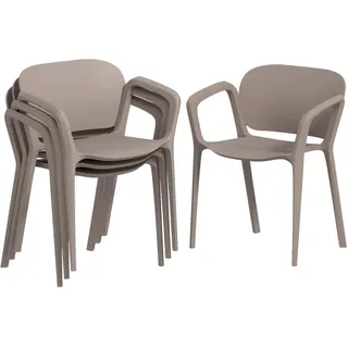 Outsunny Gartenstuhl 60 x 56 x 75 cm grau 4 St.