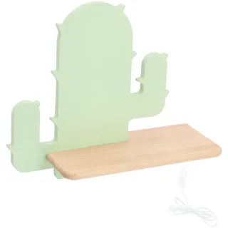Kinderwandleuchte , Grün , Holz, Metall, Holzwerkstoff , Eiche , Kaktus , 12x27.5x33 cm , RoHS, Europäischer Sicherheitsstandard , Schnurschalter, einfach zu transportieren , Lampen & Leuchten, Innenbeleuchtung, Kinderzimmerlampen, Kinderwandleuchten
