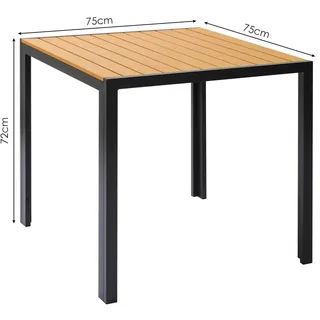 Gartentisch - Outdoor-Tisch - Bistrotisch - Balkontisch - Terrassentisch - Tischplatte aus Holz-Polymer-Verbundwerkstoff