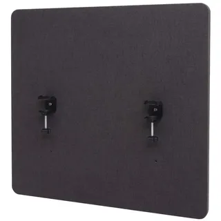 MCW Akustik-Tischtrennwand MCW-G75, Büro-Sichtschutz Schreibtisch Pinnwand, doppelwandig Stoff/Textil ~ 60x65cm braun-grau