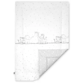 Julius Zöllner Krabbeldecke Classic | Gr. 95x135 cm | Made in Germany | 100% Baumwolle | OEKO-TEX® STANDARD 100 | Dschungelbande
